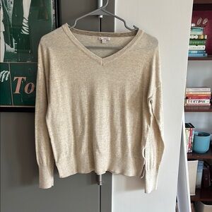 Women's Cream V-Neck Sweater Gap